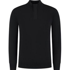Pure Path - Trui - Zwart - Regular Fit - Half Zip Knitwear