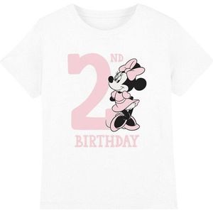 Disney Kinderen/kinderen minnie mouse 2e verjaardag t-shirt