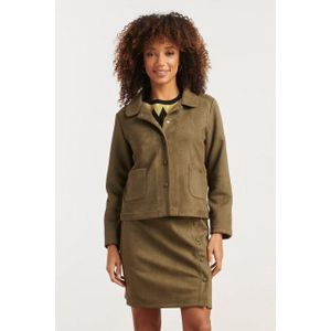 Smashed Lemon - Army Groen - Suède Jasje - Korte Model - Dames