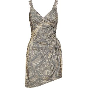 Philipp Plein - Mini Jurk - Beige - Polyester Jersey - Slip Silhouet