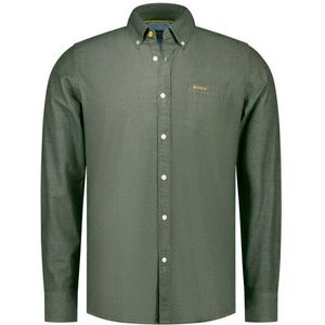 NZA - Grijze - Katoenen Stretch Overhemd - Regular Fit - Lange Mouwen