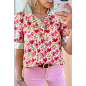 Bloemige Katoenen Overhemd met Kraag