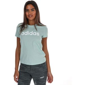 adidas - Essentials Linear Slim T-Shirt - Groen - Dames