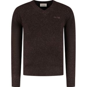 Pure Path - Melange Knit V-neck Sweater - Zwart