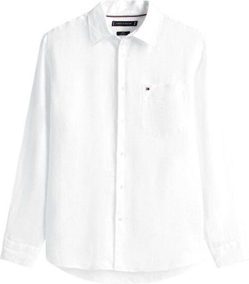 Tommy Hilfiger, Heren, Overhemden, Wit, Maat: M Linnen,