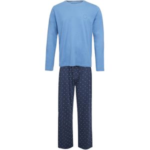 Phil & Co Lange heren winter pyjama set katoen print op de broek