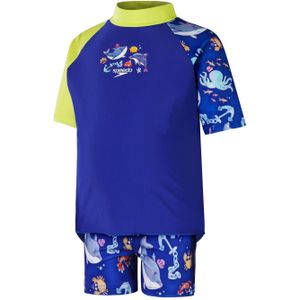 Speedo - Water Explorers - Rash Top Set - Blauw Geel - Korte Mouwen
