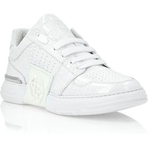 Croco Printed Leather Lo-Top Sneakers Hexagon