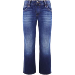 Emporio Armani - J34 - Dames Jeans - Denim Blue - Regular Fit Wijde Benen
