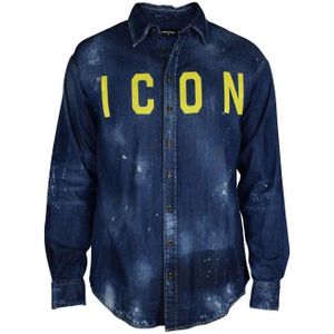 Dsquared2 - Overhemd - Blauw - Katoendenim - Klassiek Western
