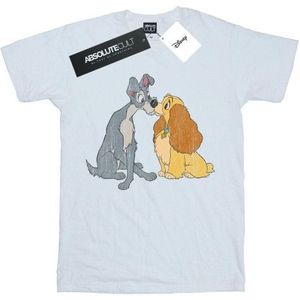 Li-cense Disney dames lady and the tramp distressed kiss cotton boyfriend t-shirt