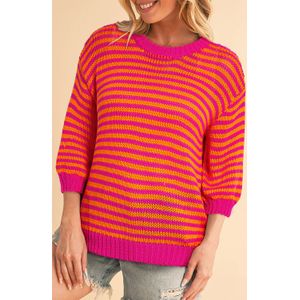 Gestreepte Brei Pulier Sweater