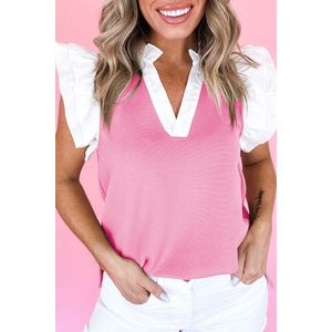 Gerimpelde V-hals Breisel Top