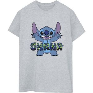 Li-cense Disney dames lilo and stitch ohana blauw glitch katoenen vriendje t-shirt