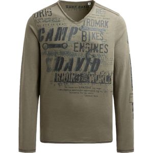 Camp David - Langarmshirt - Regular Fit - V-hals