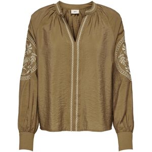 Jacqueline de Yong Jdygreta ls embroidery top wvn camel