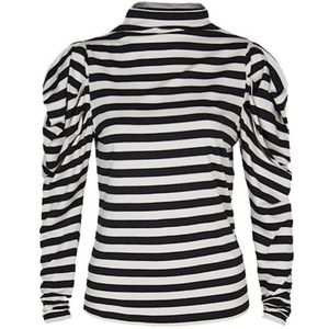 Summum Mockneck top viscose ea stripe -