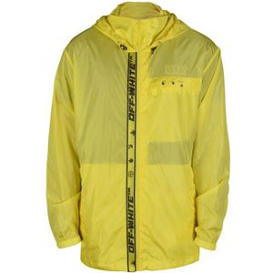 Windjack - Gebroken Wit - Geel - Met Ritssluiting en Capuchon