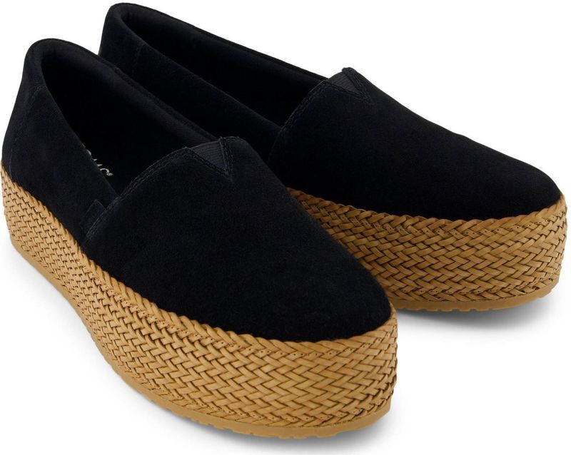 TOMS - Valence - Espadrilles - Zwart Suede - CloudBound™ Schuimzolen