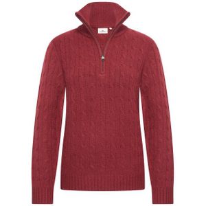 HV Society - HVSMea - Pullover - Bordeaux - Kabelpatroon - Opstaande Kraag met Rits