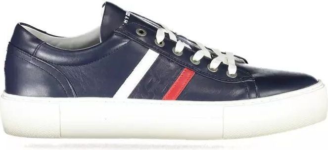 Tommy Hilfiger - Blauwe Leren Heren Sneaker