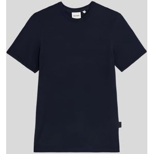 Lyle & Scott - Piqué Gebreide Trui - Middernachtblauw - Korte Mouwen