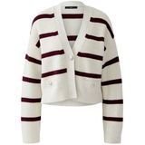 OUI Gebreid vest  bordeaux / wit