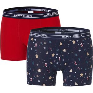 Happy Shorts Kerst boxershorts 2-pack heren christmas allover
