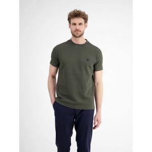 Lerros - T-shirt - Nordic Olive - Heren T-shirt in Structuur Kwaliteit