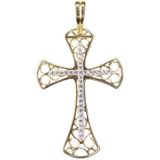 Christian Bicolor gouden kruis met zirkonia