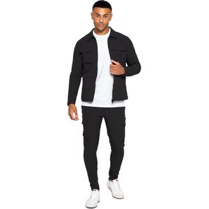 Enzo - Heren Cargo Shacket - Trainingspak Set - Zwart