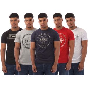Duck and Cover - Belvadier T-Shirts - Multi kleur - 5 Pack - Katoen