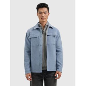 Pure Path - Overshirt - Blauw - Wol - Regular Fit