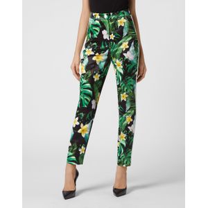 Philipp Plein - Duchesse Super High Waist Broeken - Groen - Dames - Polyester