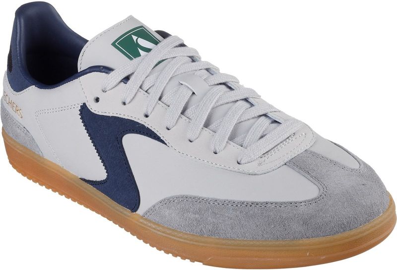 Grijs/Navy - Veterschoenen - Textiel - Contrastbeleg