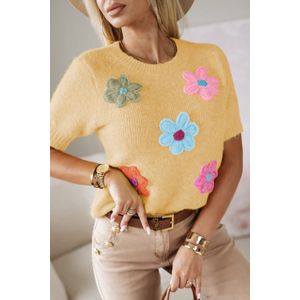 Bloemengebreide Trui