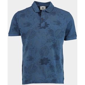 Bos Bright Blue Polo korte mouw polo print 2822425/215 denim
