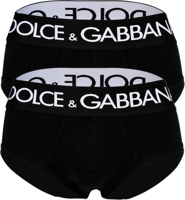 Dolce & Gabbana - Zwarte Katoenen Slips - Heren