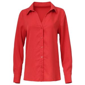 Smashed Lemon - Doorknoopshirt - Zwart - V-hals - Kraag