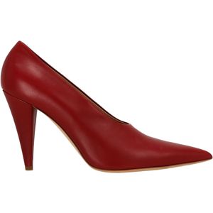 Max Mara Pump met Puntige Neus in Rode Leer