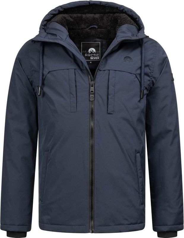 Arctic Seven - Heren Winterjas - Marine - Gewatteerde Jas - Wind- & Waterafstotend