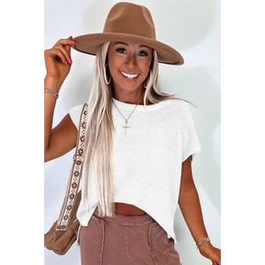 Gebreid T-shirt met Korte Mouwen