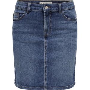 Jacqueline de Yong - Moon - Spijkerrok - Blauw - Rits- en Knoopsluiting, Stretch, 52% Katoen
