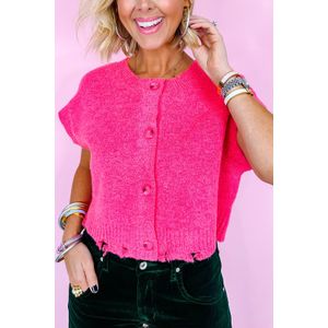 Geknipte Gebreide Knopen Cardigan