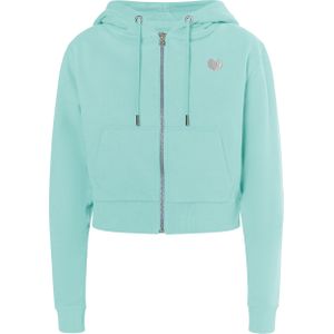 Mymo - Bijgesneden Hoodie met Rits - Aqua - Dames