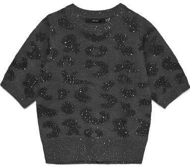 Vero Moda - Vmzuzu 2/4 O-neck Pullover - Dark Grey Melange - Dames