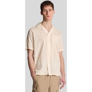 Lyle & Scott - Broderie Resort Shirt - Beige - Korte Mouwen