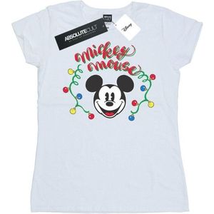 Li-cense Disney dames mickey mouse kerstmis lichtbollen katoenen t-shirt