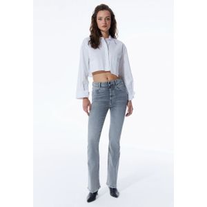 Cup of Joe Ultra high waist flare; %92 co-%6 pes-%2 ea; 92; denim grey denim