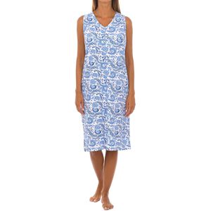 Tekening Blauw KL45215 dames nachtjapon zonder bandjes